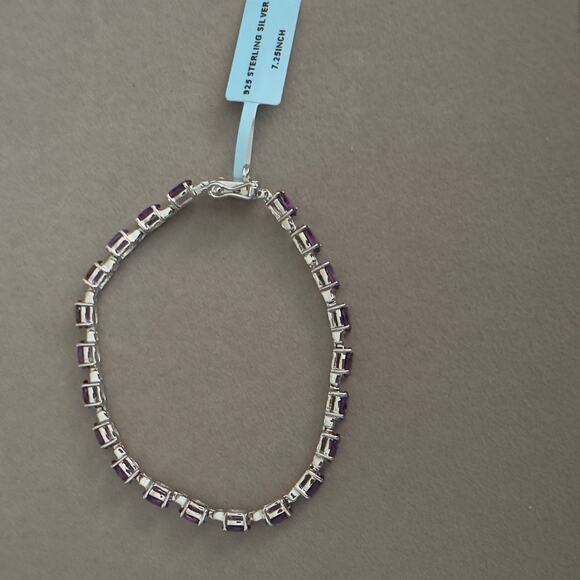 Beautiful Genuine Amethyst Bracelet 7.25in, 4.5mm 7.98ctw~Retail $1300~NEW - Picture 11 of 14